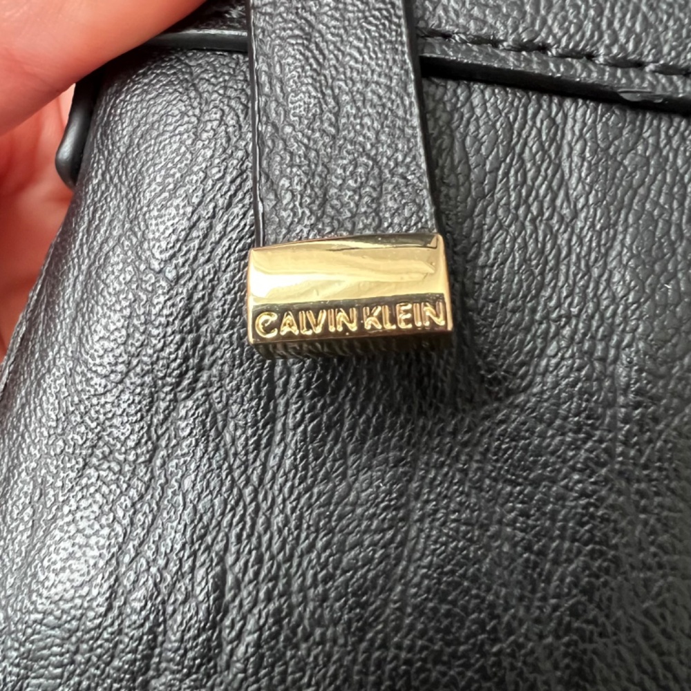 Calvin Klein Black Leather Hobo with Gold Hardware - Picture 3 of 8